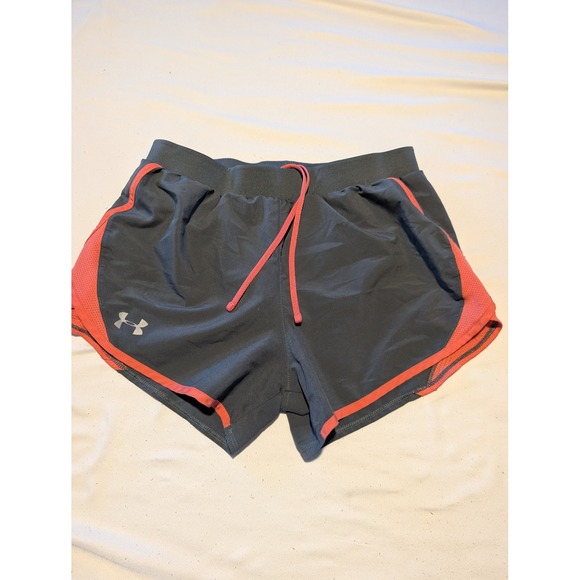 Under Armour Pants - Under Armour HeatGear Fly By Running Shorts Gray Coral Pink Women Small